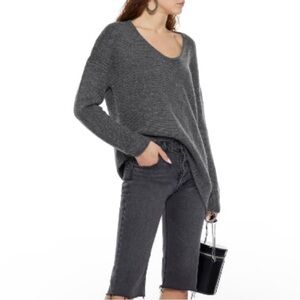 Helmut Lang Asymmetrical Light Weight Sweater Gray Size P